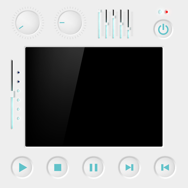 Screen with buttons - Vector, Image