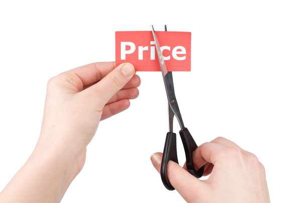 Cutting price on white background - Photo, Image