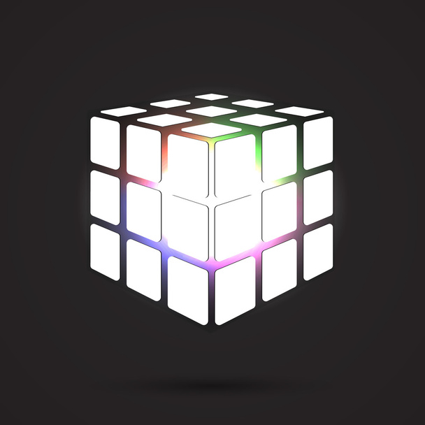 Cubo branco vetor 3D
 - Vetor, Imagem