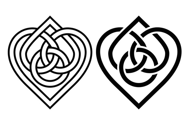 Celtic Knot kalbinde iç içe - Vektör, Görsel