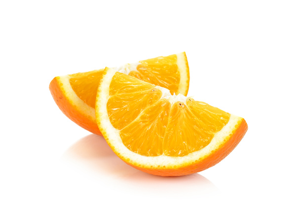 Rebanadas de fruta naranja aisladas sobre el fondo blanco
 - Foto, Imagen