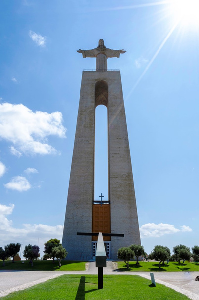 The Cristo Rei  monument of Jesus Christ in Lisbon - Fotoğraf, Görsel