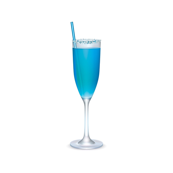 Blue realistic cocktail - Vektor, Bild