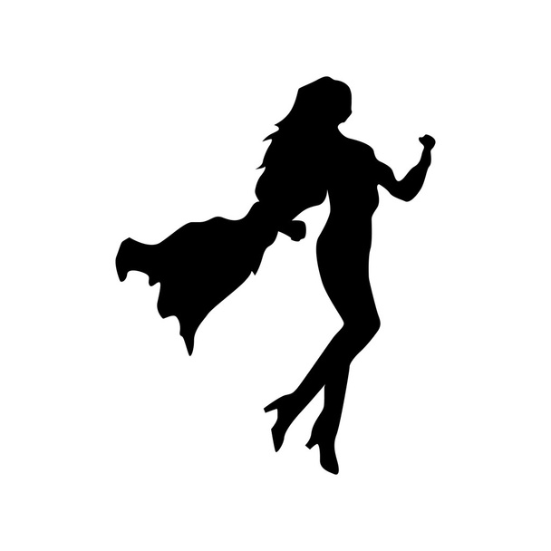 Superhero woman silhouette - Vector, Image