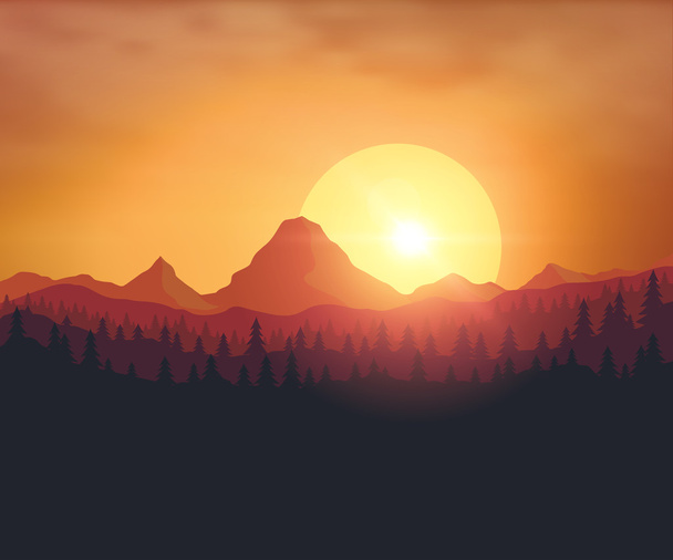 krásný západ slunce pozadí - Vektor, obrázek