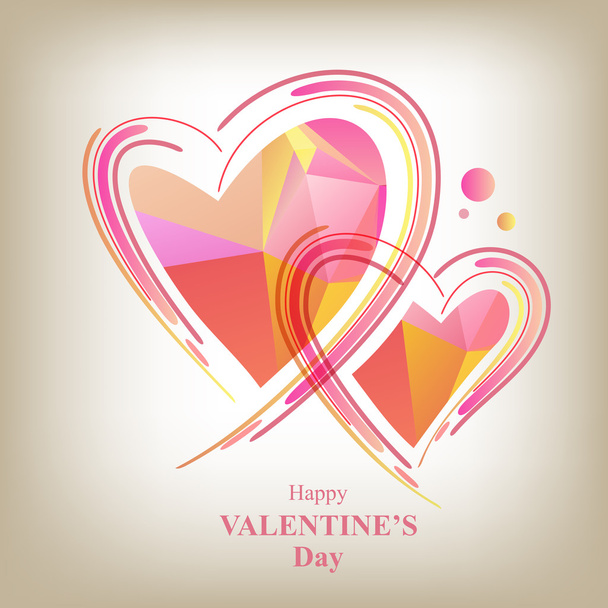 polygonal valentines hearts - Vector, Imagen