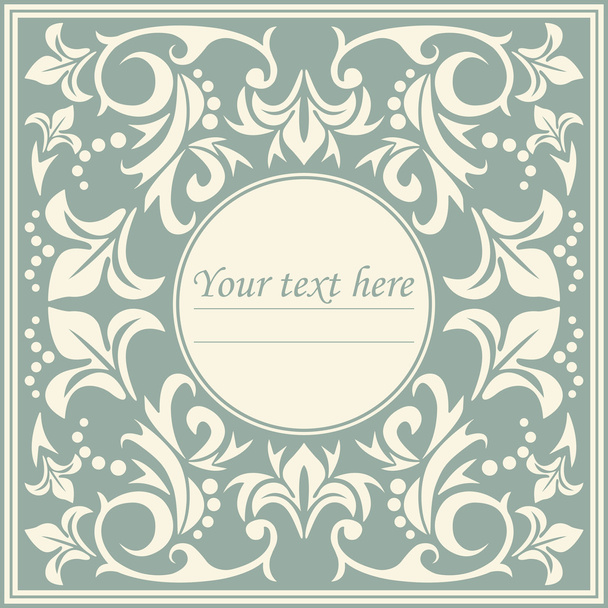 Elegant circle frame with classic ornament - Vector, afbeelding