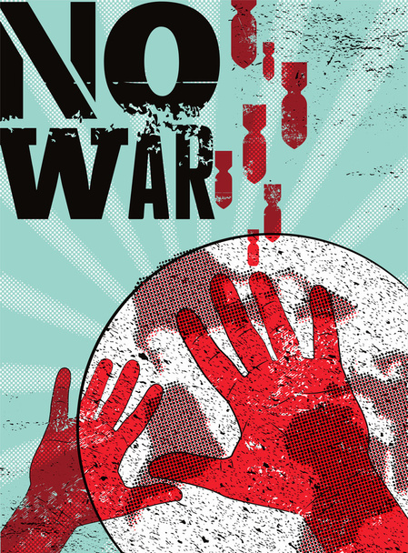 No war. Typographic retro grunge peace poster. Vector illustration. - Vektor, obrázek