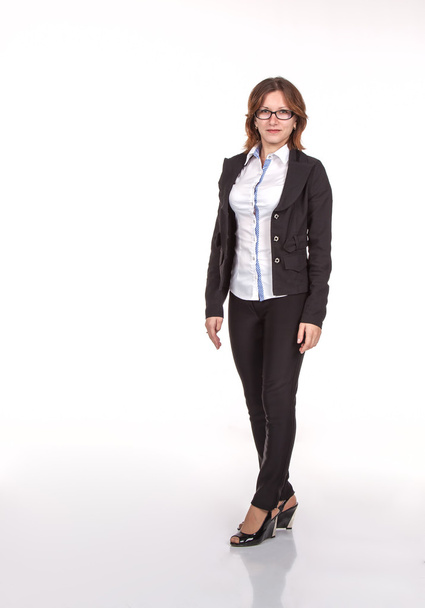 business woman in black suit and glasses - Foto, Imagem