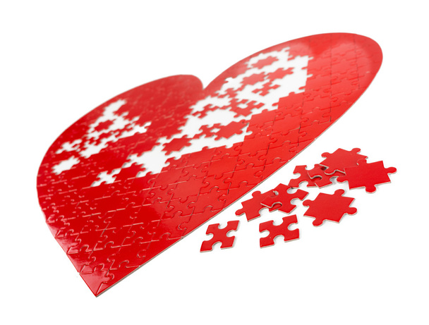 Rood hart puzzels - Foto, afbeelding
