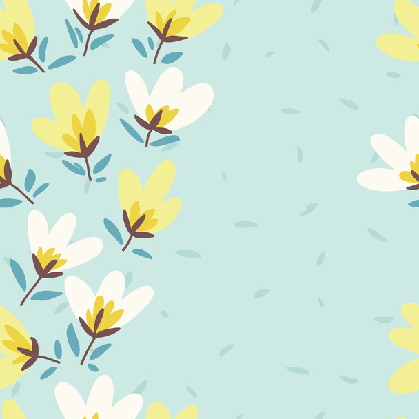 Flower pattern. Spring vector hand-drawn doodle  - Vektör, Görsel