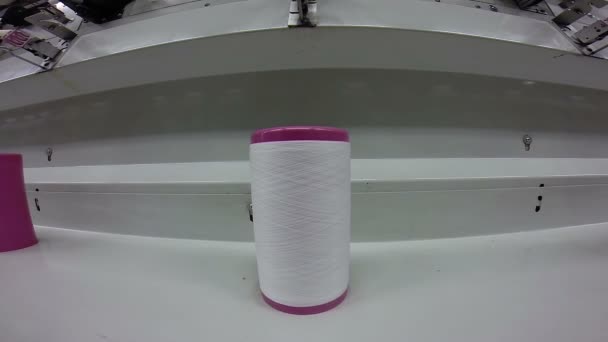 Spool of Thread in a Textile Factory - Footage, Video