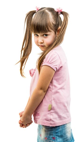 portrait of a little offended girl  - Photo, Image