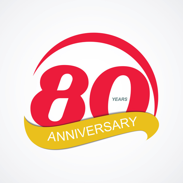 Template Logo 80 Anniversary Vector Illustration - Vector, Image