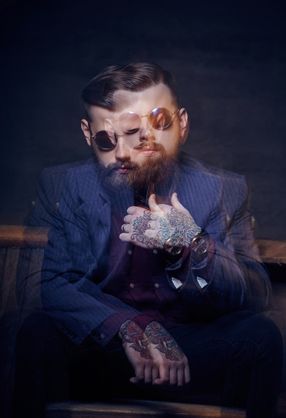 Sanatsal sakallı adam portresi - Fotoğraf, Görsel