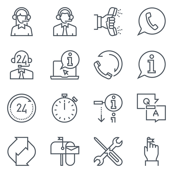 Set di icone di supporto e mercato delle telecomunicazioni
 - Vettoriali, immagini