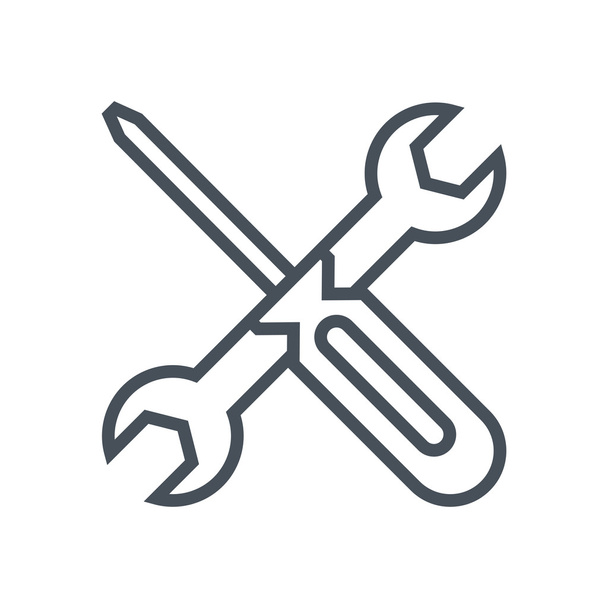 Settings, wrench and screwdriver icon - Vector, Image