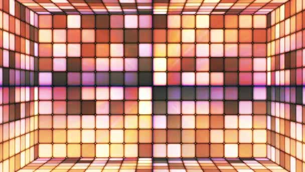 Трансляція мерехтливих Hi-Tech кімната кубів, коричневий, абстрактна, Непряма, HD - Кадри, відео