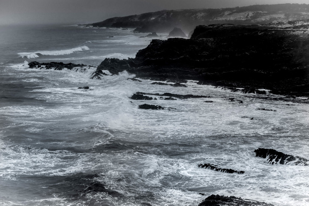 Vadon élő atlanti hullámok-Portugália-partján a cabo Sardao - Fotó, kép