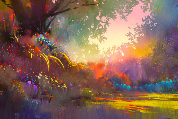 pintura de paisagem colorida
 - Foto, Imagem