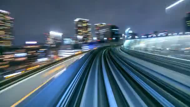 4k Zeitraffer des Zuges, der sich im Tunnel bewegt, Tokio, Japan - Filmmaterial, Video