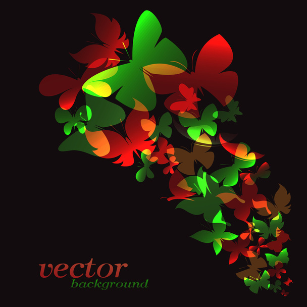 pillangós fekete háttér - vektor-illusztráció - Vektor, kép