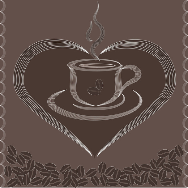  illustration with cup of offee - Фото, зображення