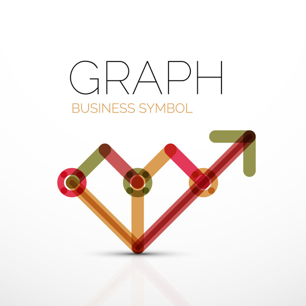 抽象的なロゴのアイデア、線形グラフまたはグラフ ビジネス アイコン。創造的なベクトルのロゴのデザイン テンプレート - ベクター画像