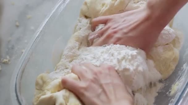 Woman kneading dough. - Footage, Video
