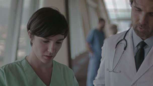 group of medical staff at hospital - Felvétel, videó