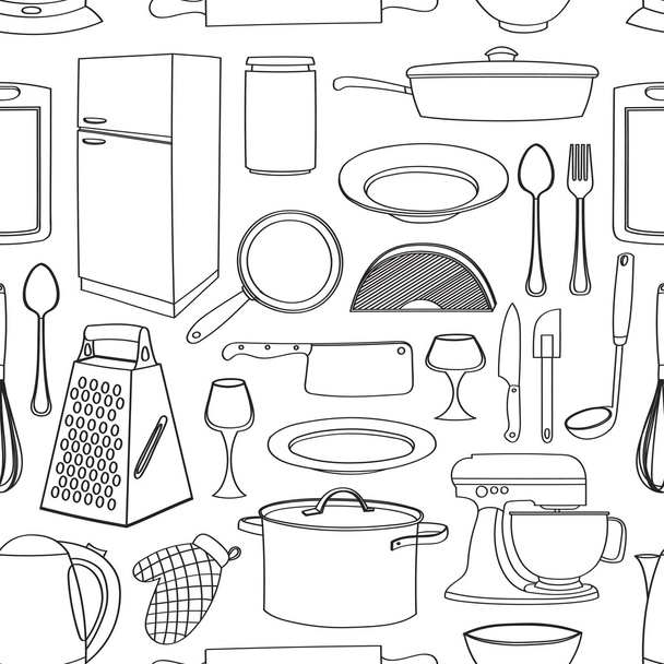 Doodle patrón de cocina
 - Vector, Imagen