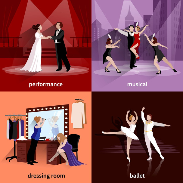 Set Of 2x2 Theater Images - Vector, Image