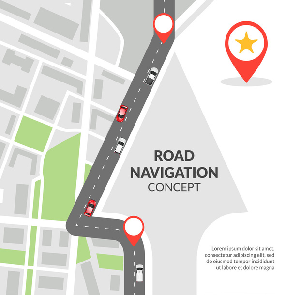 Közúti navigációs koncepció - Vektor, kép