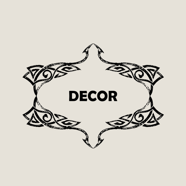 Grunge Vintage emblem. Black decor abstract logo - Vector, Image