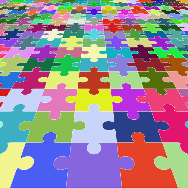 Jigsaw puzzle blank in perspective. Vector illustration - Vektör, Görsel