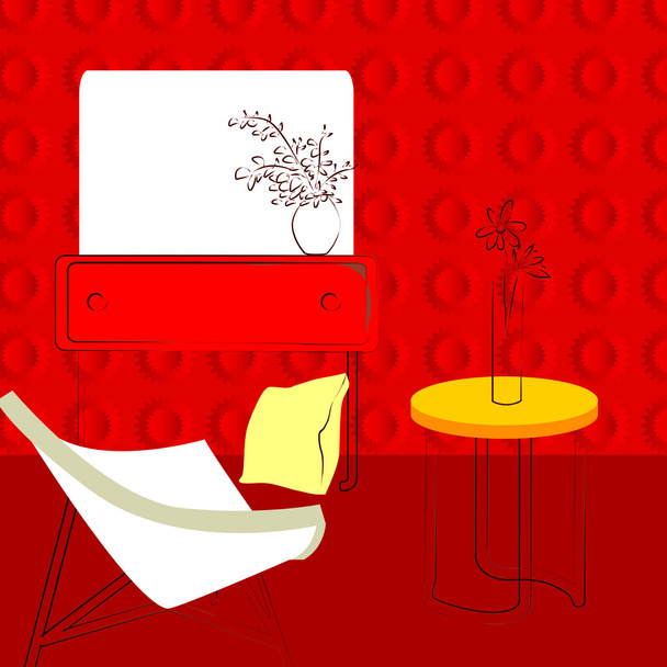 camera rossa, semplice interno camera rossa
 - Vettoriali, immagini