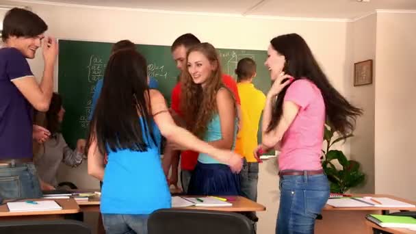 Students lead discuss problem together in class. - Footage, Video