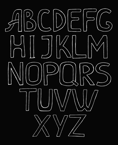 Alphabet on black background. - Вектор, зображення