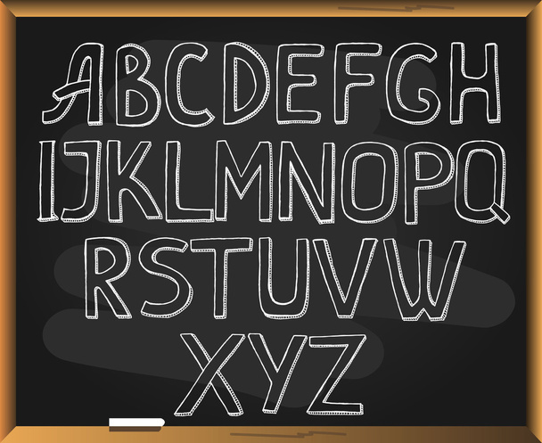 Alphabet on blackboad background. - Vector, Image
