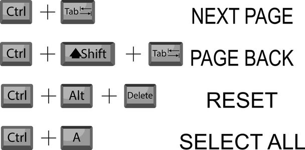 Set of combination button keyboard - Vector, Image