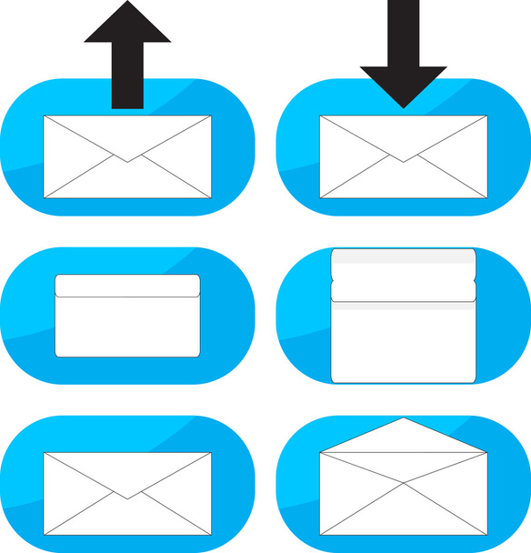 Gelen kutusu, giden e-postalar Icon set - Vektör, Görsel
