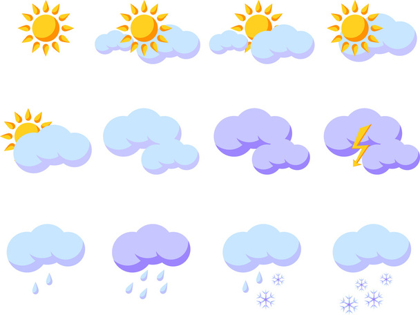 Weather icons - Διάνυσμα, εικόνα