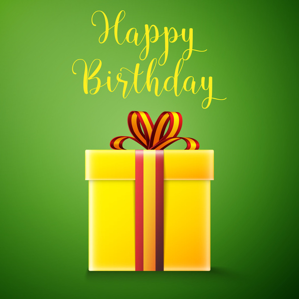 Happy birthday, gift box - Вектор,изображение