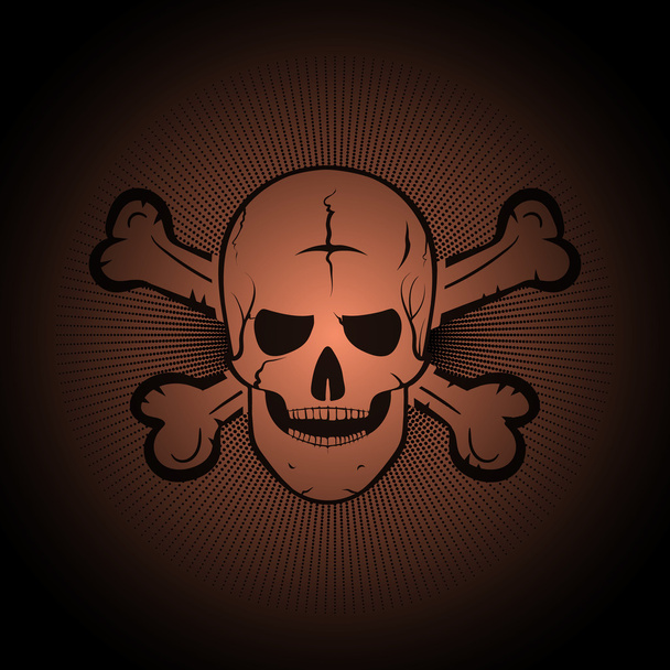 Skull  emblem appearing out of the darkness - Vektor, Bild