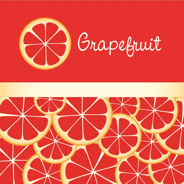 グレープフルーツのスライスの背景 - ベクター画像