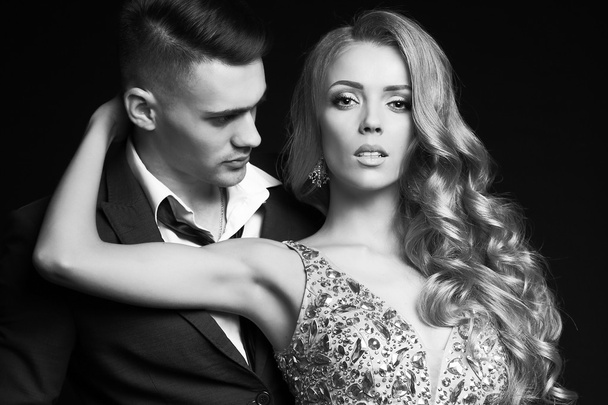 Beautiful sexy couple in elegant clothes - Photo, image