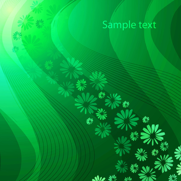 Flowers with emerald background - Vektor, Bild