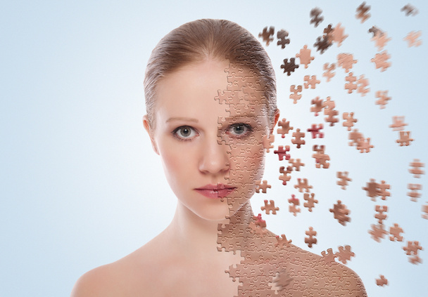Concetto di effetti cosmetici, trattamento e cura della pelle. faccia di y
 - Foto, immagini
