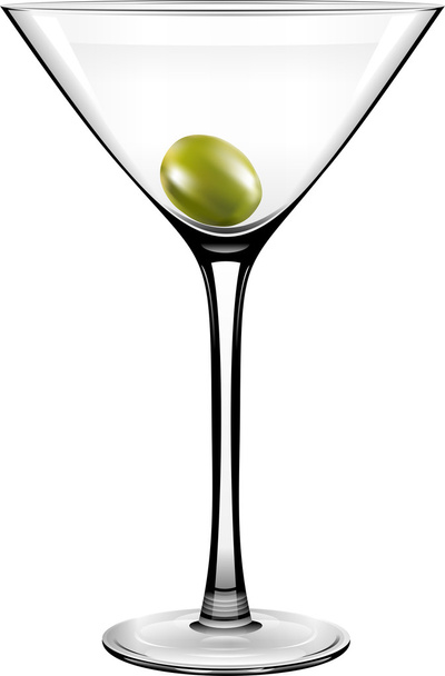 Vector Olive Martini Glass - Vetor, Imagem