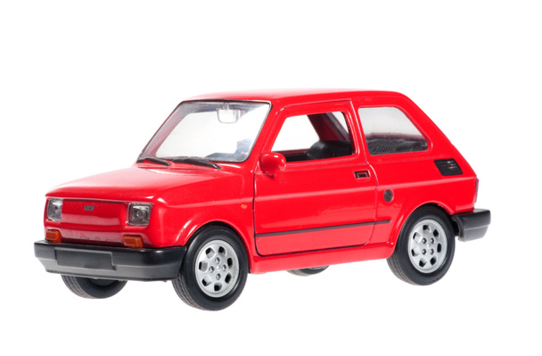 Fiat 126p czerwony. - Zdjęcie, obraz